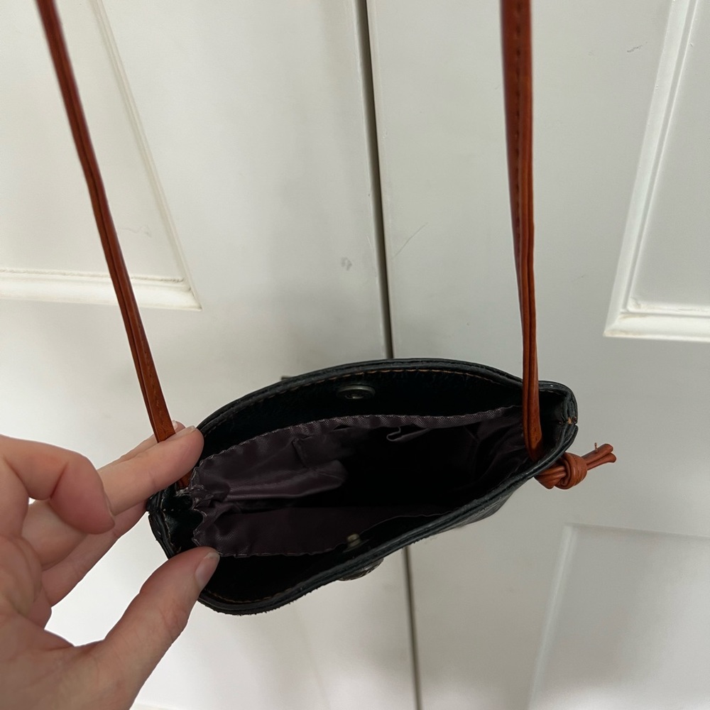 HEROING designer small black and brown faux leather purse- never used - Picture 4 of 5